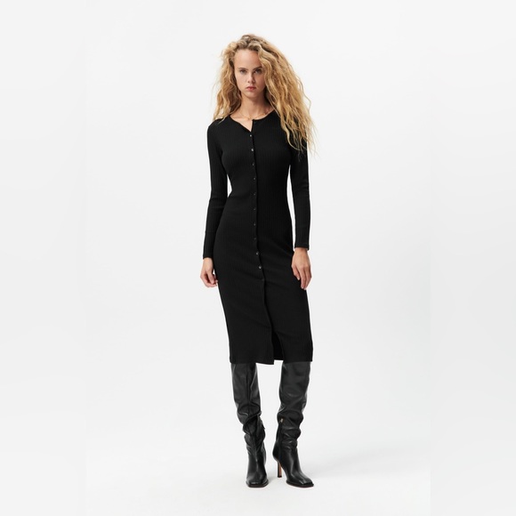 zara ribbed button dress Zara | Dresses | Nwt Zara Ribbed Dress With Buttons Brown Ref 539504 Sz Medium